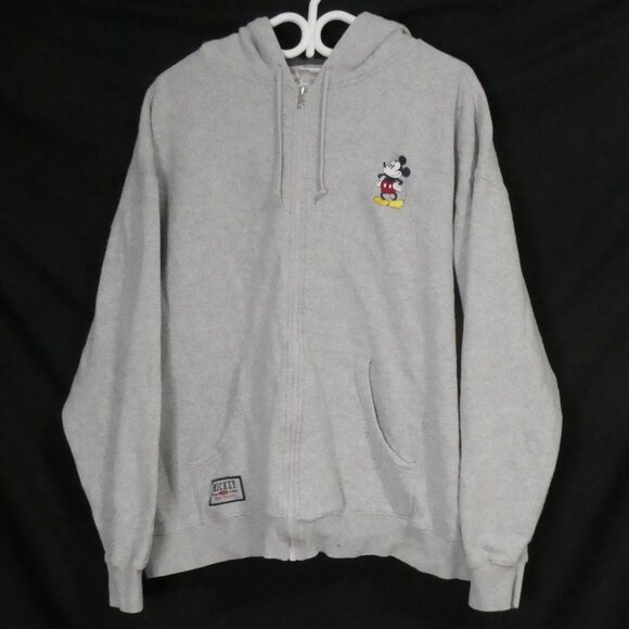DISNEY STORE | XXL | Grey Zip-Up Hoodie | Embroidered Mickey Mouse Motif - Picture 4 of 16